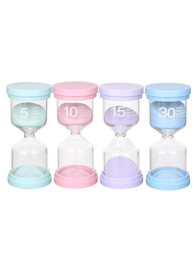 هومستر 4 حزمة موقتات الرمل للأطفال والفصول الدراسية - مجموعة ساعات الزجاج متعددة الألوان ، 5 ، 10 ، 15 ، 30 دقيقة إدارة الوقت للأطفال تنظيف الأسنان ، الواجبات المنزلية ، التدريس المدرسي ، المنزل والمطبخ موقتة هادئة - Image 2