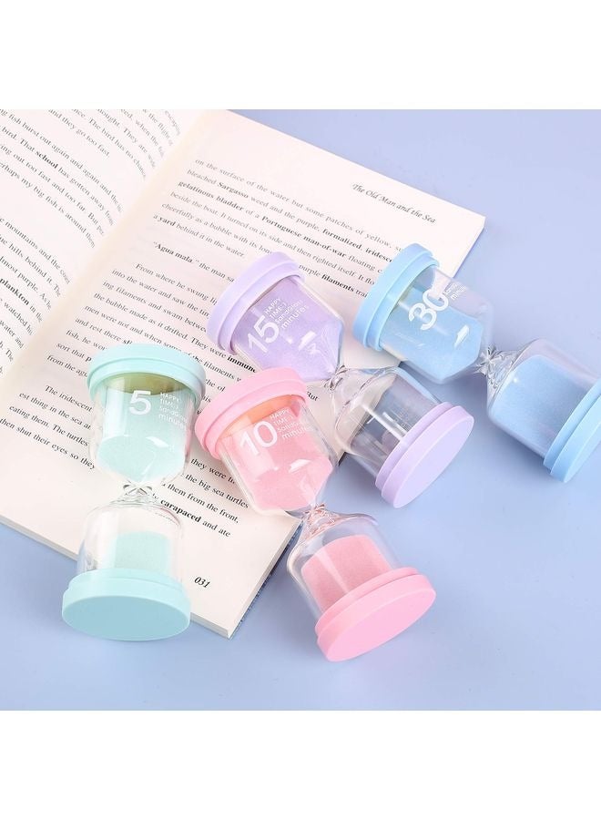 هومستر 4 حزمة موقتات الرمل للأطفال والفصول الدراسية - مجموعة ساعات الزجاج متعددة الألوان ، 5 ، 10 ، 15 ، 30 دقيقة إدارة الوقت للأطفال تنظيف الأسنان ، الواجبات المنزلية ، التدريس المدرسي ، المنزل والمطبخ موقتة هادئة - Image 3