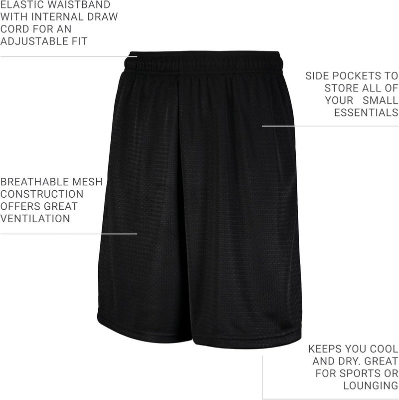 Russell Athletic Men's Black Mesh Shorts with Pockets - Size L - Image 3