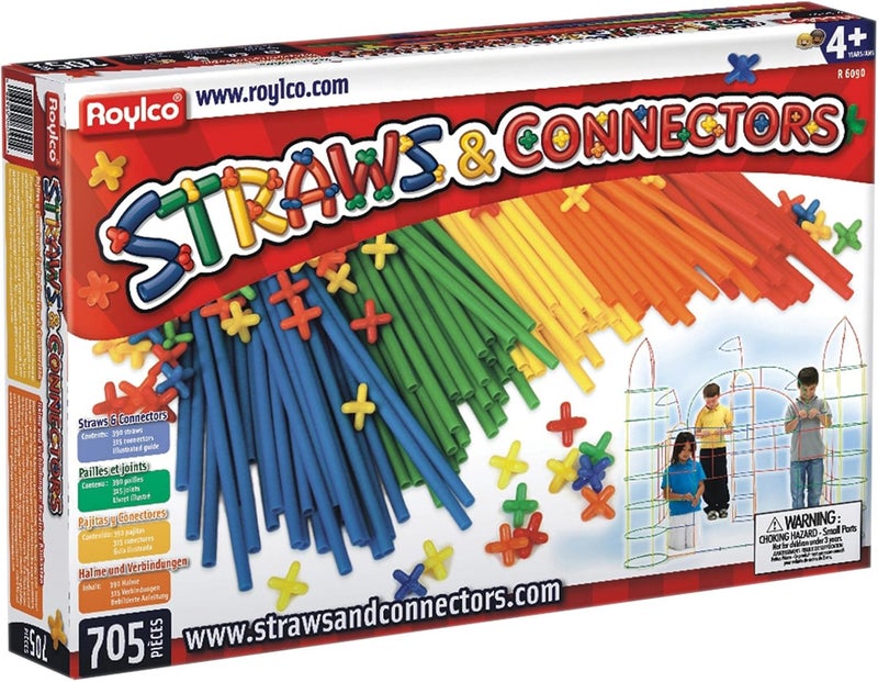 Roylco Straws and Connectors 705 Piece Building Set for Creative Play - Image 1