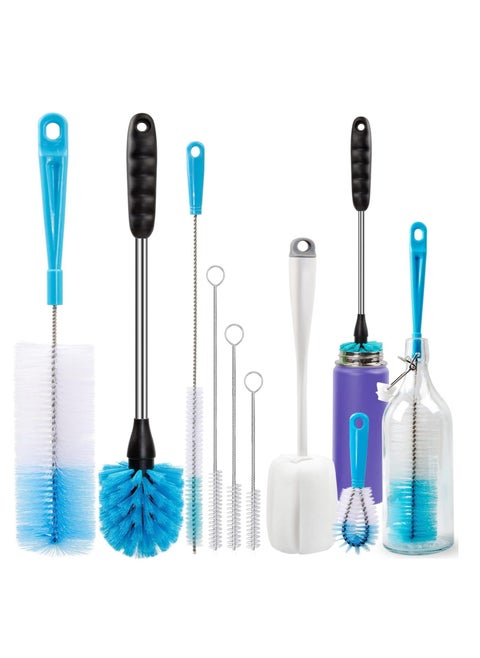 8 Pcs Bottle Brush Cleaning Set, Long Handle Bottle Cleaner for Washing Baby Bottles, Water Bottles, Tumblers, Narrow Cup Straws Pipes Sinks Cup Cover