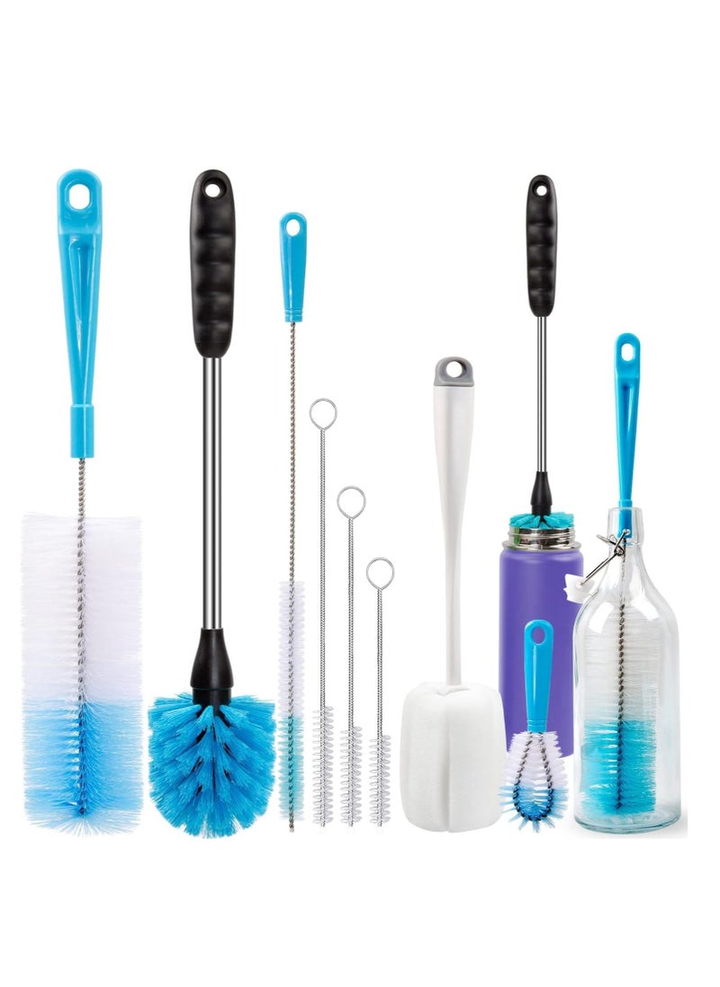 Premify - 8 Pcs Bottle Brush Cleaning Set, Long Handle Bottle Cleaner for Washing Baby Bottles, Water Bottles, Tumblers, Narrow Cup Straws Pipes Sinks Cup Cover - Image 1