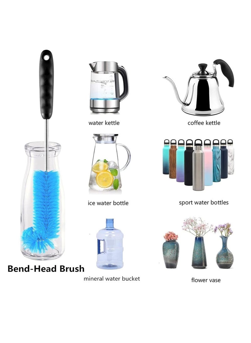 Premify - 8 Pcs Bottle Brush Cleaning Set, Long Handle Bottle Cleaner for Washing Baby Bottles, Water Bottles, Tumblers, Narrow Cup Straws Pipes Sinks Cup Cover - Image 1