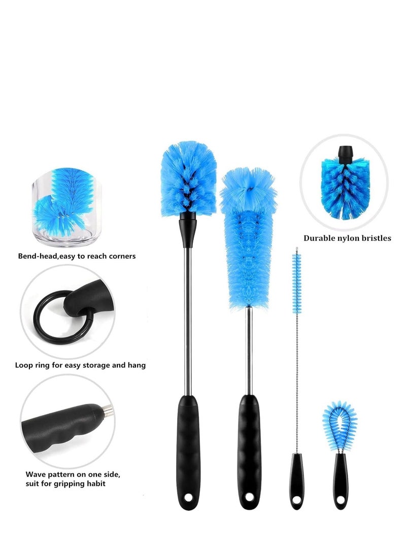 Premify - 8 Pcs Bottle Brush Cleaning Set, Long Handle Bottle Cleaner for Washing Baby Bottles, Water Bottles, Tumblers, Narrow Cup Straws Pipes Sinks Cup Cover - Image 1