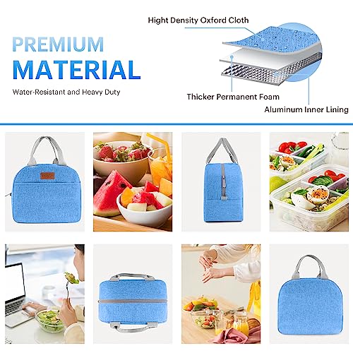 Easyfun Lunch Bag for Women & Men Adult Insulated Lunch Box, Small Leakproof Cooler Food Lunch Containers Reusable High Capacity Lunch Tote Bags for Work, Travel, Outdoor (Blue) - Image 5