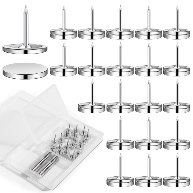 rhinocats Magnetic Push Pins, 30 Sets Magnet Thumbtack for Wall Bulletin Board Strong Decorative Pushpins Clip for Map Picture Hanging Kit Poster Holder - Image 1