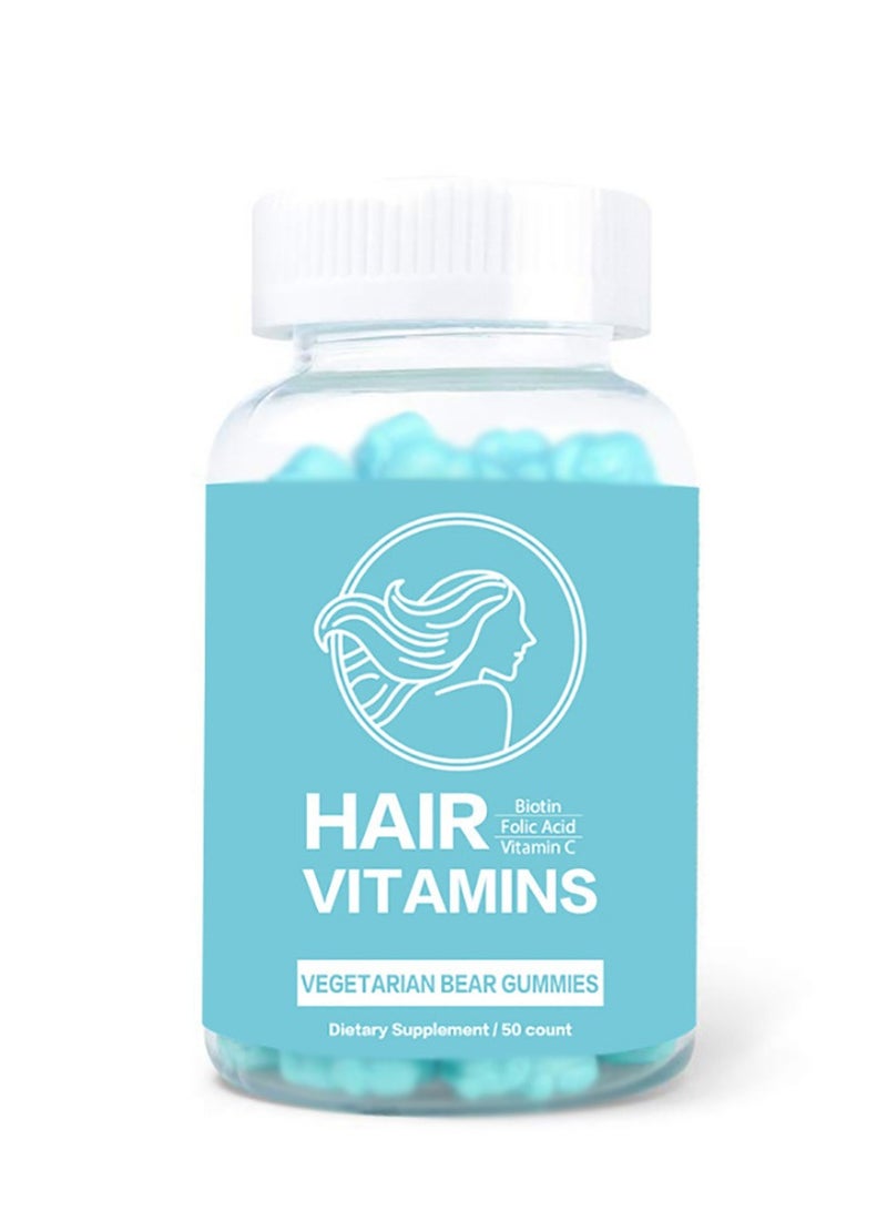 Hair Vitamins Vegan Dietary Supplement Gummies With Biotin Folic Acid Vitamin