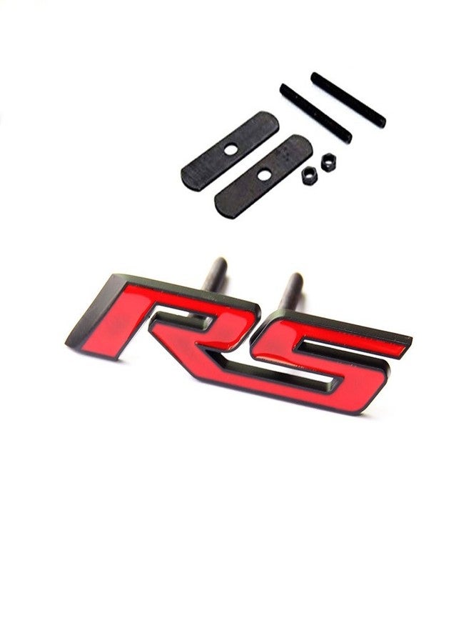 Yoaoo 1x OEM Black Grille Rs Emblem Badge 3D Metal Compatible with Zl1 1LE Series Matte Black Red - Image 1