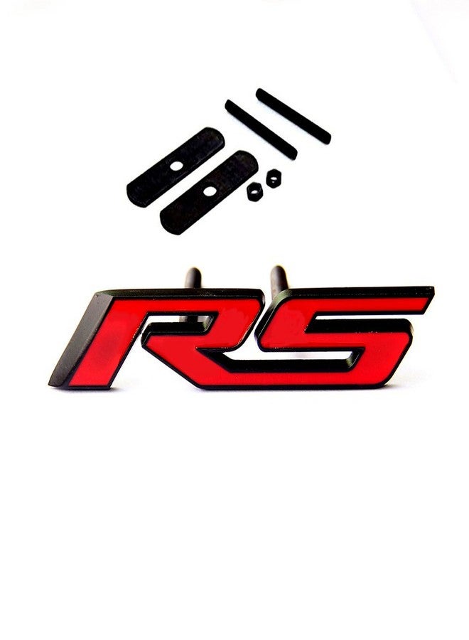 Yoaoo 1x OEM Black Grille Rs Emblem Badge 3D Metal Compatible with Zl1 1LE Series Matte Black Red - Image 2
