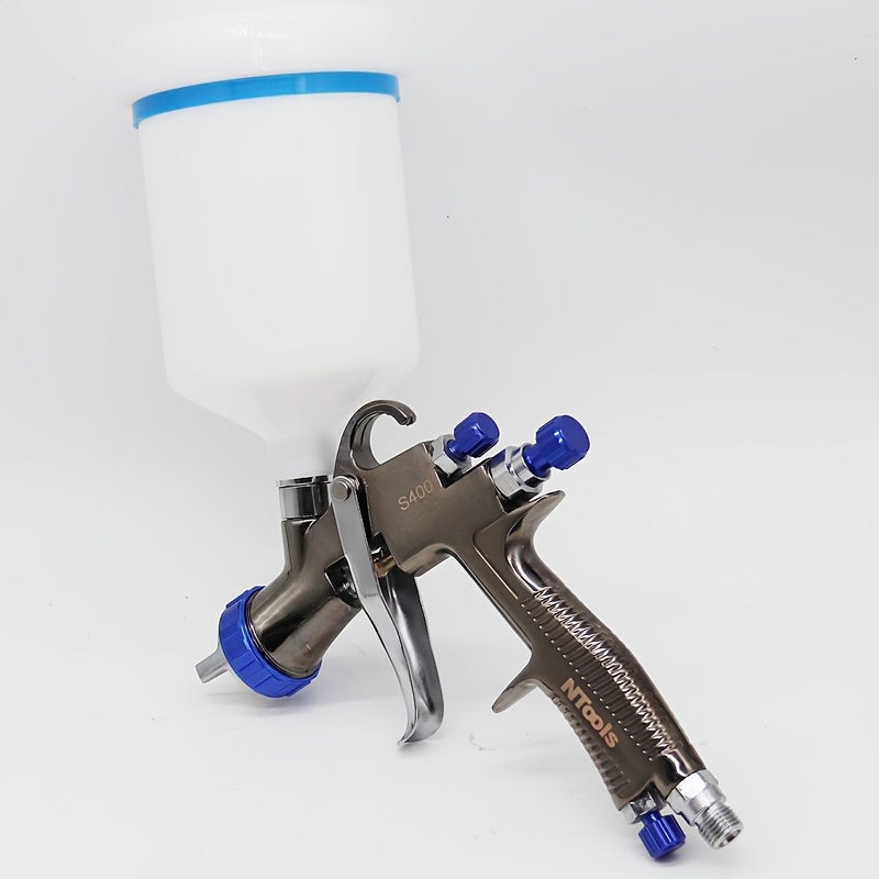 LVLP Spray Gun Silver 1.7mm Premium Air Spray Paint Gun Kit With 22 Ounce Disposable Cups Nozzle For Car House DIY Painting - Image 2