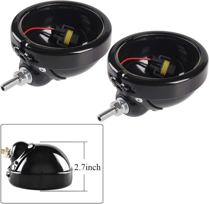 ZZJAUBI 4.5 Inch Black Fog Light Housing for Motorcycles - Image 2