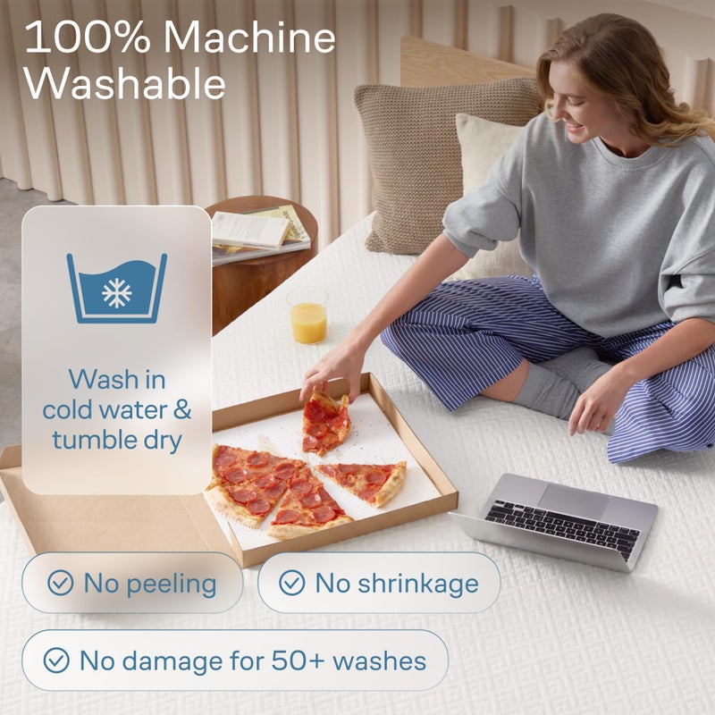 Niagara Sleep Solution 100% Waterproof Full Size Mattress Protector - 360 Pad Protection Against Spills, Stains & Accidents for Parents & Pet Owners - Noiseless & Cooling Viscose Made from Bamboo (White) - Image 5