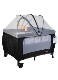Bebesitos Spacious Foldable Multifunction Baby Bed Nursery Center And Travel Cot Comfortable Baby Crib Safe Baby Playpen Two Stage Design Newborn Bed To Toddler Baby Playard  - Image 1