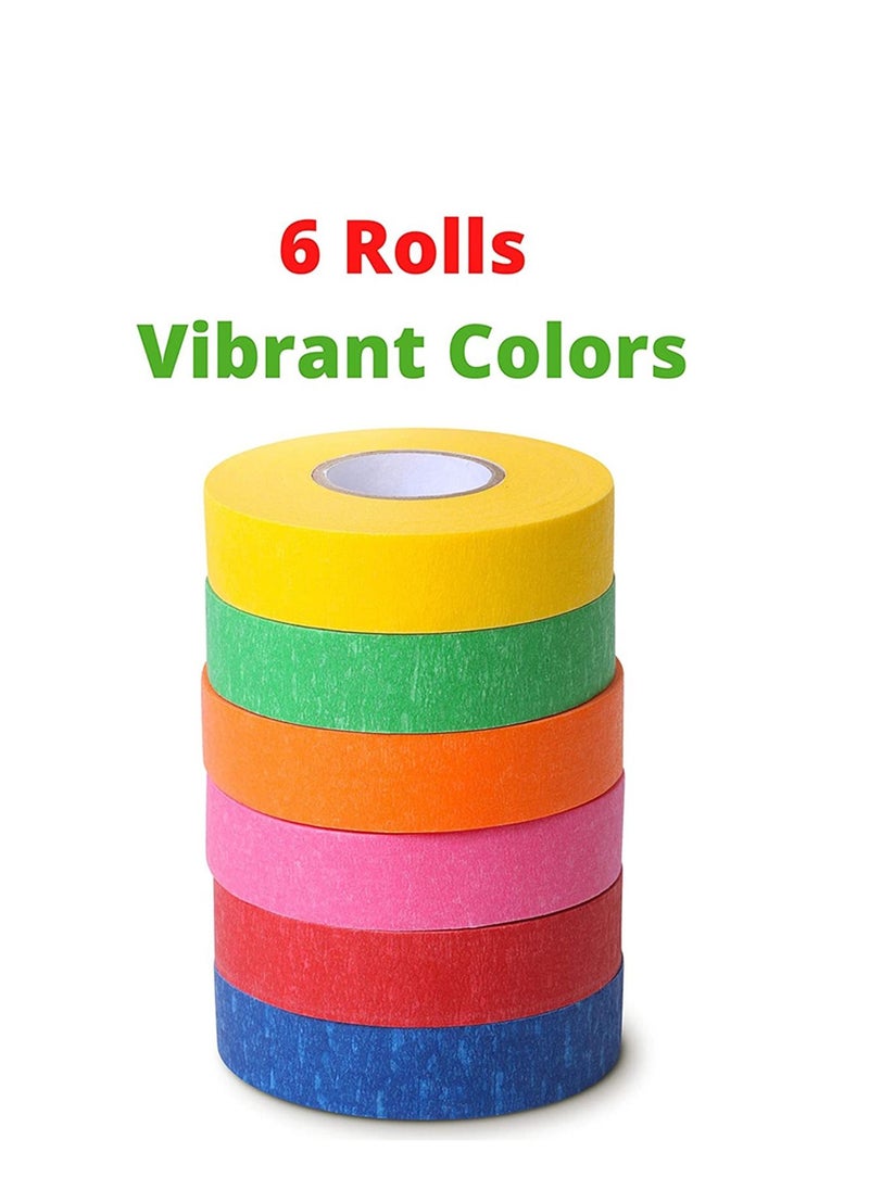 Y&D Colored Masking Tape Lakobos, Painters for Arts and Crafts, 6 Pack, Drafting Tape, Craft Labeling Paper Artist Art  - Image 2