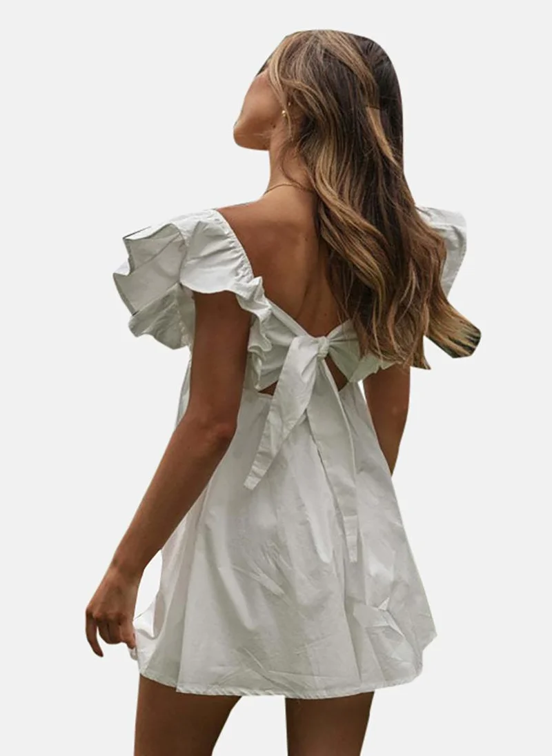 YUNIQEE Ruffled Sleeve Mini Dress