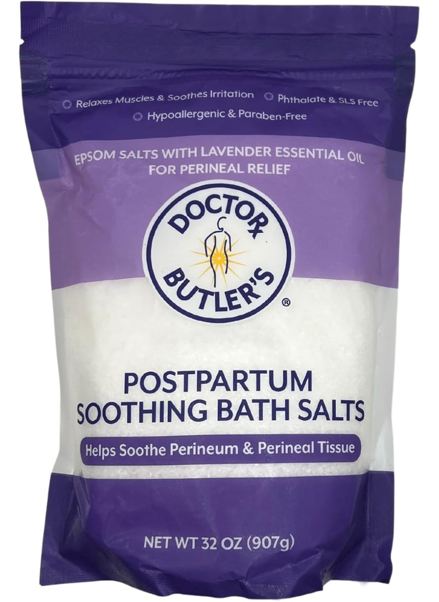 Doctor Butler's - Doctor Butlers Postpartum Soothing Bath Salts  Epsom Bath Salts for Women for Postpartum Recovery Hemorrhoids Discomfort and Helps Soothe Perineum and Perineal Tissues After Birth 32 oz - Image 1