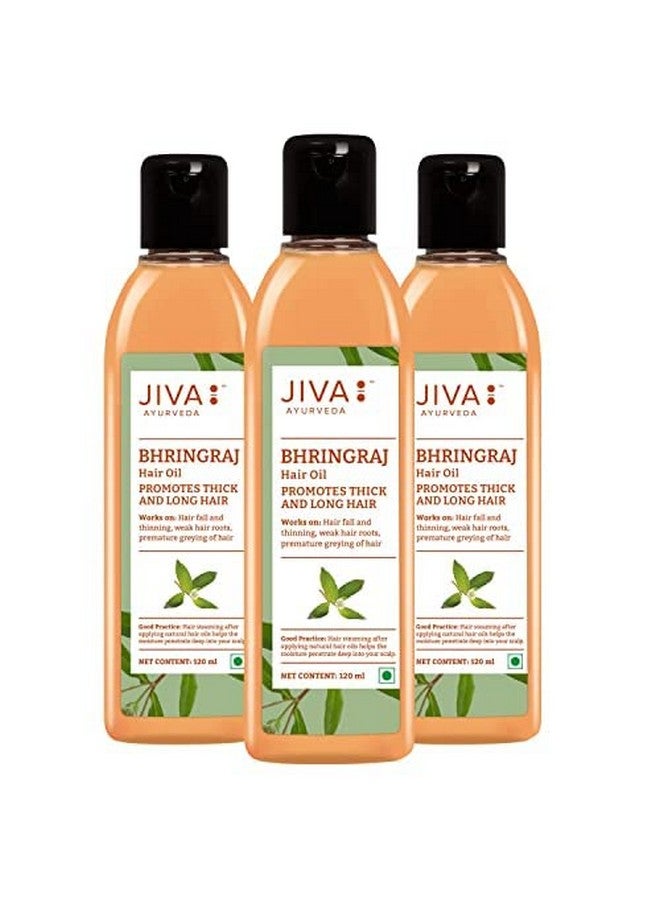 Jiva Bhringaraj Oil 120Ml (Pack Of 3) 100% Pure & Natural Promotes Healthy Hair Growth Helps To Prevent Dandruff - Image 1