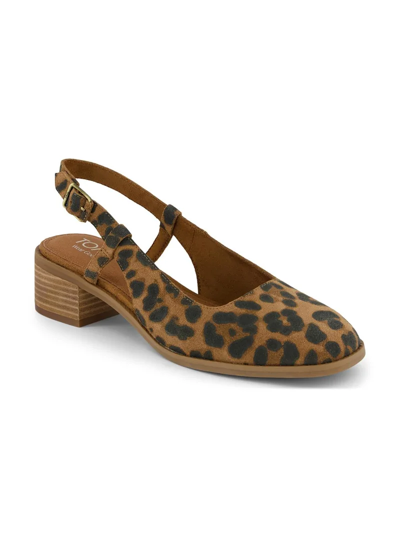 تومس Toms Womens 10022581 Casual Slingback Strap Pump Sandals, Brown