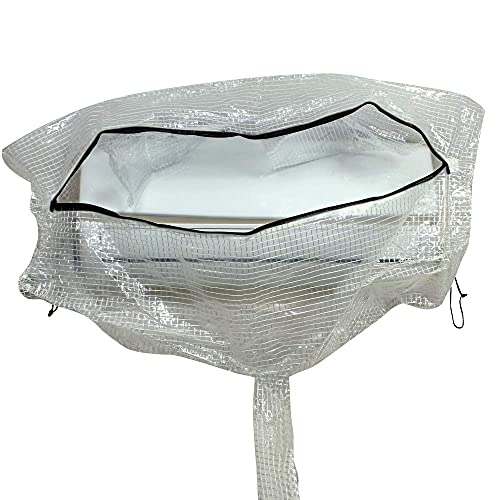 Da Anushi Split Ac Service Wash Bag Cover Cleaning Cover Waterproof Indoor Unit Cover Bag W/ Drain Outlet Ac Service Wash Bag Cover For 1.5 Ton To 2 Ton Ac(Transparent)-Polyvinyl Chloride,111.7 Cm,25" - Image 1