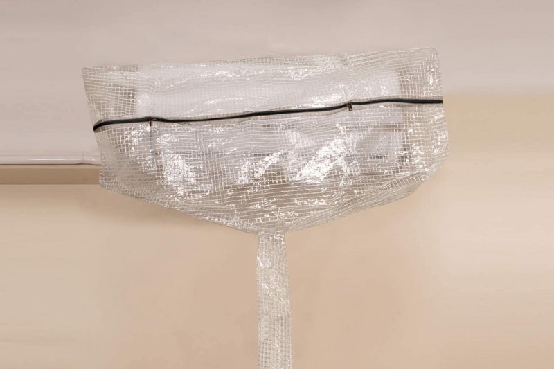 Da Anushi Split Ac Service Wash Bag Cover Cleaning Cover Waterproof Indoor Unit Cover Bag W/ Drain Outlet Ac Service Wash Bag Cover For 1.5 Ton To 2 Ton Ac(Transparent)-Polyvinyl Chloride,111.7 Cm,25" - Image 3
