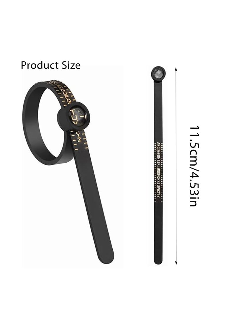CMGTYYD Ring Sizer with Magnified Window,2 PCS UK Ring Sizer Measure Sizes A-Z Adjustable Ring Measurement Tool Home Sizing Kit for Men and Women - Image 2