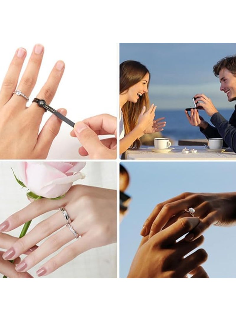 CMGTYYD Ring Sizer with Magnified Window,2 PCS UK Ring Sizer Measure Sizes A-Z Adjustable Ring Measurement Tool Home Sizing Kit for Men and Women - Image 5