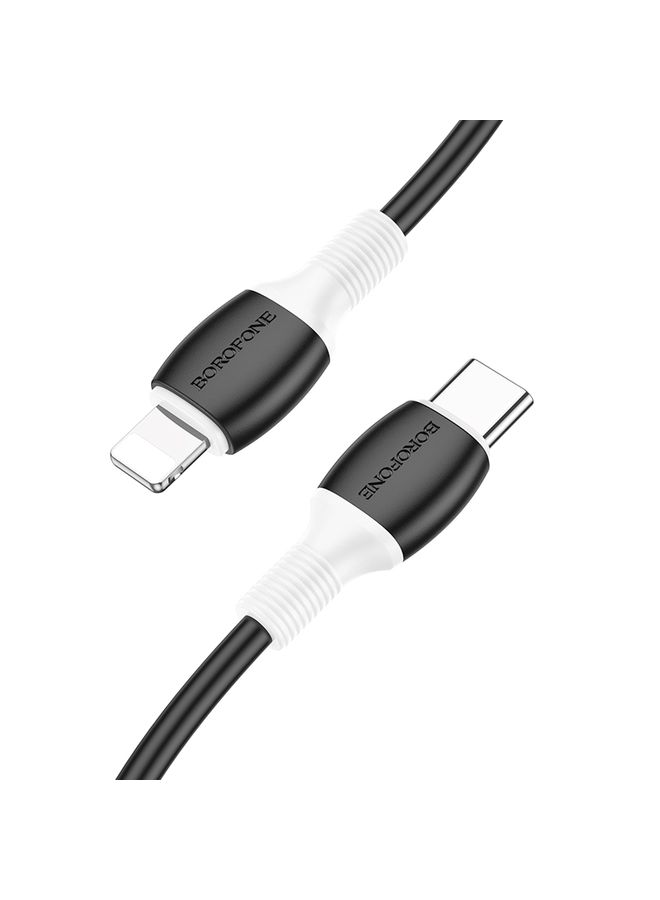 Borofone BX84 1m 20W USB-C / Type-C to 8 Pin Rise PD Charging Data Cable(Black) - Image 1
