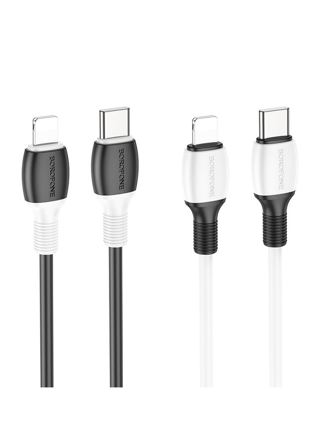 Borofone BX84 1m 20W USB-C / Type-C to 8 Pin Rise PD Charging Data Cable(Black) - Image 2