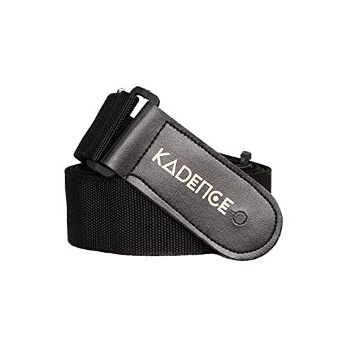 Kadence STPBK Adjustable Guitar Strap | Nylon Webbing with Synthetic Leather Ends | Non-Padded, Reinforced Double Stitching | Standard Strap Button Fit | Black - Image 1