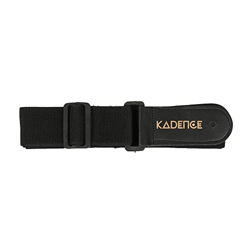 Kadence STPBK Adjustable Guitar Strap | Nylon Webbing with Synthetic Leather Ends | Non-Padded, Reinforced Double Stitching | Standard Strap Button Fit | Black - Image 3