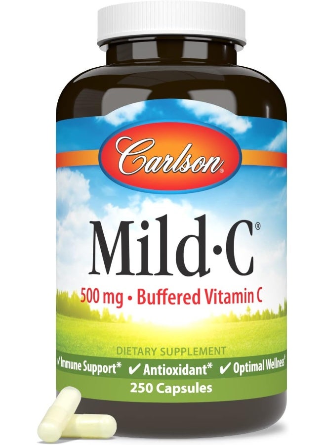 Carlson Mild C Buffered Vitamin C 500 mg 250 Capsules - Image 5