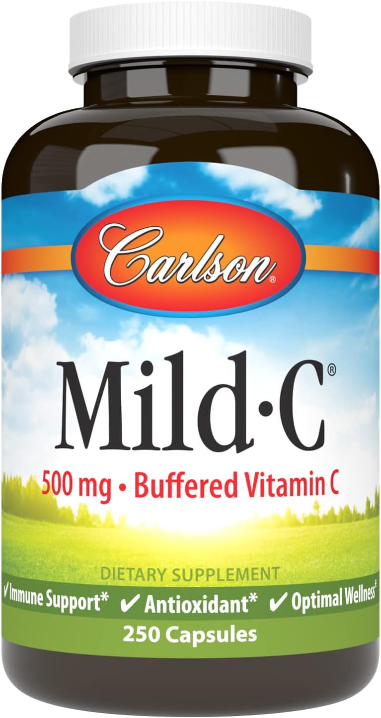 Carlson Mild C Buffered Vitamin C 500 mg 250 Capsules - Image 1