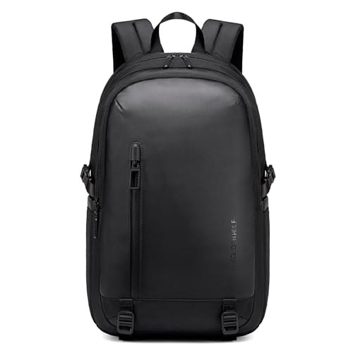 GOLDEN WOLF Laptop Backpack for Men 15.6-inch 17L Slim Office Laptop Bags for Men Lightweight Water-resistant Polyester Sleek Backpacks for Travel Casual College Daypack, Black - Image 1