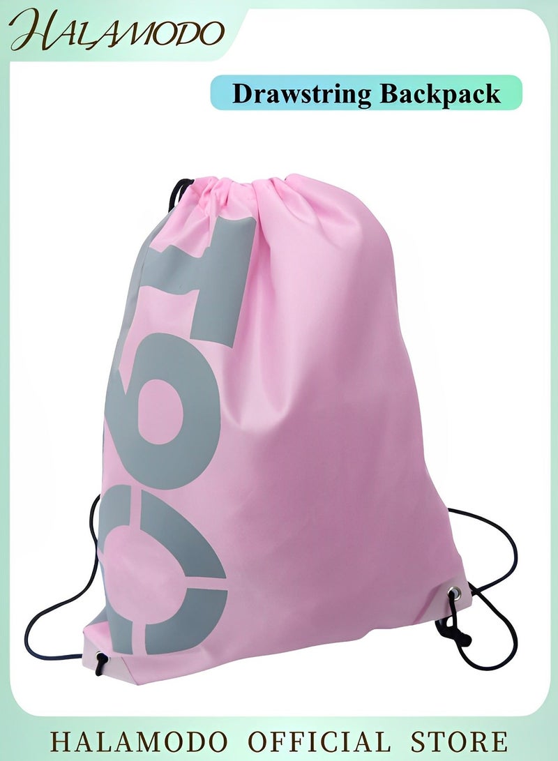 Halamodo Drawstring Backpack Sports Gym Bag for Women Men Cinch Bag Foldable Draw String Back Bag Sports Bag for Gym & Sports & Travel - Image 1