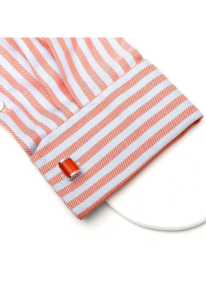 Jonwo Rectangle Red Cat'S Eye Gemstone Cufflinks For Men Lady In Gift Case Crystal Men'S Cufflinks Jewelry Set For Wedding Anniversary Business Party Events Tuxedo Dress Shirt - Image 4