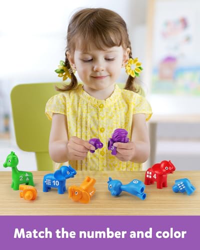 Coogam Number Matching Toy Set, 10pcs Double-Sided Animal Number Counting Game, Preschool Montessori Fine Motor Skill Mathematics Educational Toys for 3 4 5 Year - Image 2
