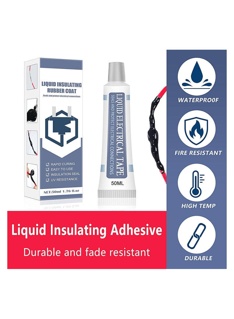 Excefore 2PCS Liquid Electrical Tape, Liquid Insulating High Temperature Glue, Insulating Electrical Tape Glue, Good Insulation, Waterproof Flame, Fast Dry Liquid Electrical Tape (Black) - Image 3