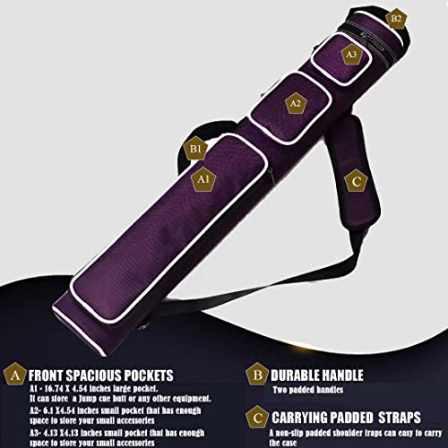 CALIFORNIA POOL CUE FOR CHAMPION 8 BILLIARD COMPANY Champion 2X43x6 NylonLeatherette Billiard Pool Cue Stick Hard Carrying Case 4S2B 6S3B Purple 2X4 2B4S - Image 3