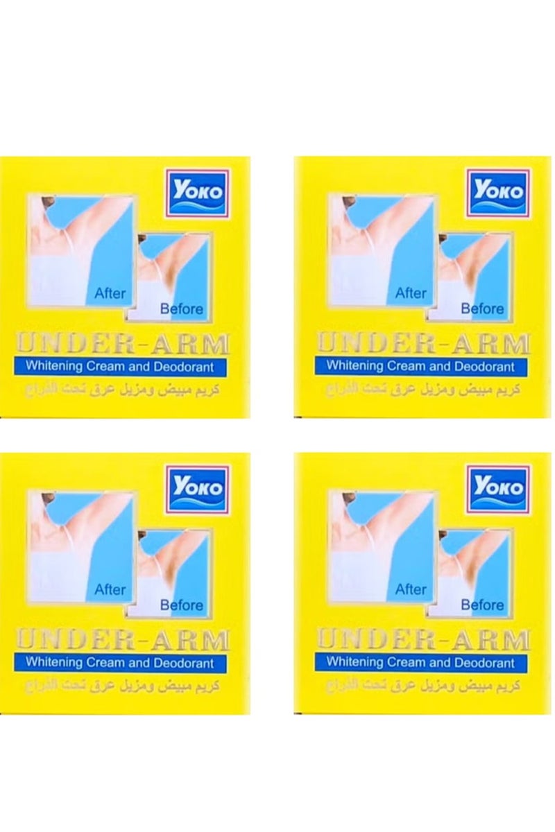 يوكو مزيل لرائحة العرق ومبيض للإبطين 50 جرام مكون من 4 قطع