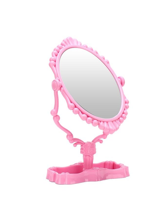 Thoraya Household Women Vertical Retro Style Pattern Makeup Mirror Elegant Oval Mirror Beauty Tool  - Image 2