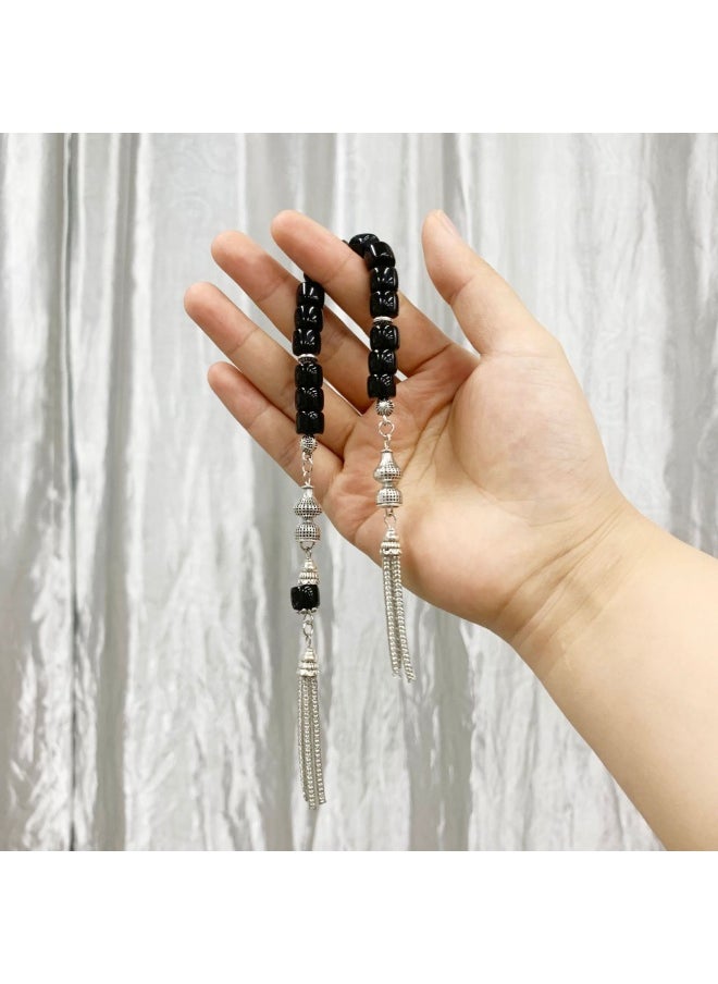 NIBEMINENT 15 Muslim Prayer Beads Graphite Color/10mm 