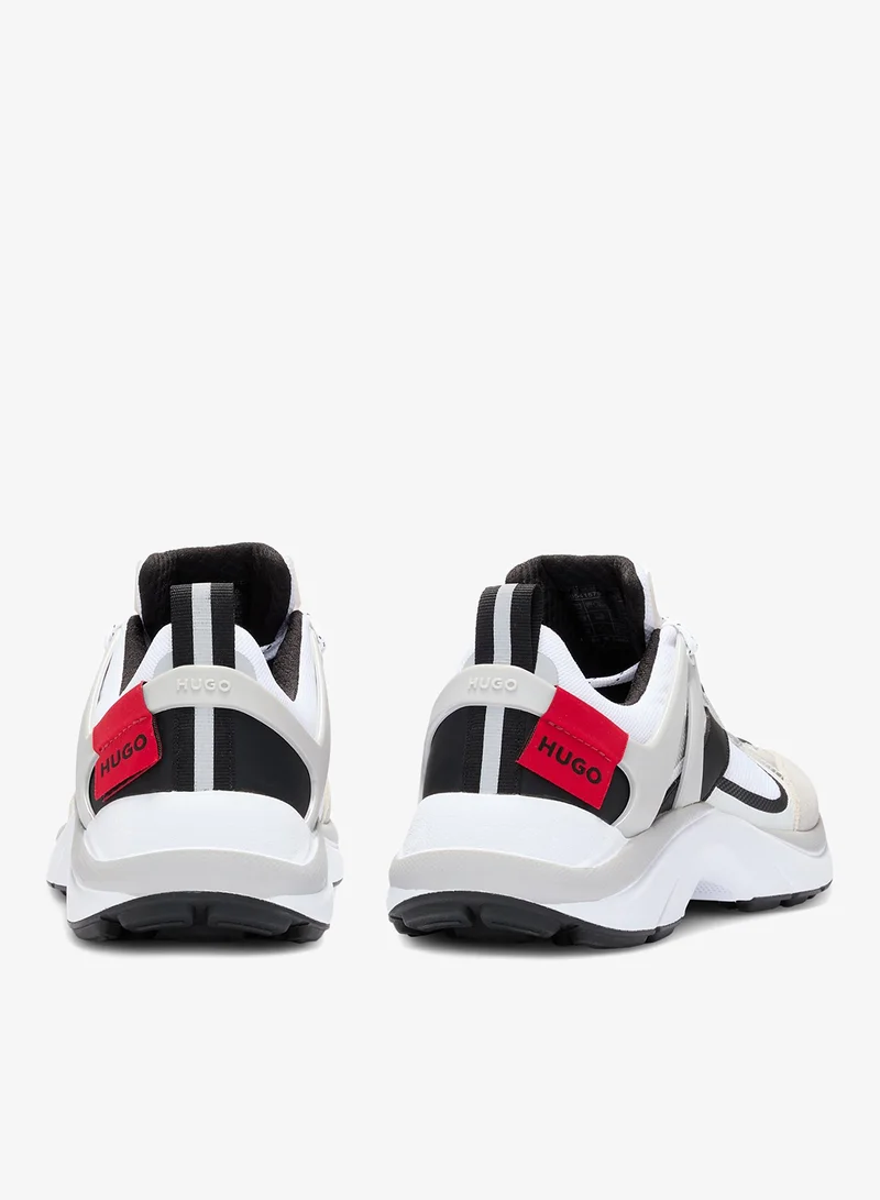 HUGO Running-inspired trainers with mesh and suede