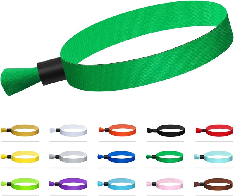 Comflora 100 Pcs Cloth Event Wristband, Disposable Wristbands for Events, Colored Wristbands Events,for Lightweight Concert,Club Entrance Wrist Strap Party Wristband Event (Color : Green1) - Image 1