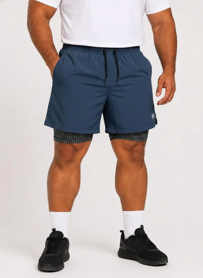 بريما إيس رجالي 2in1 Shorts عشاق الجيم بريميوم Navy