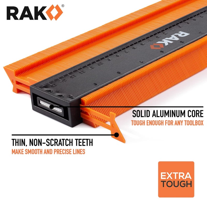RAK Contour Gauge - 10 Inch Edge Profile Measuring Tool, Lock - Adjustable Irregular Shape Outline of Flooring, Laying Tile, Woodwork, Construction, Ideal Gifts for Dad, Men - Image 5