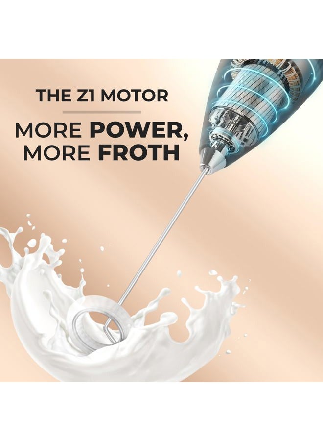 Zulay Kitchen Powerful Milk Frother Wand With 2 Duracell Batteries - Ultra Fast Handheld Drink Mixer - Electric Whisk Foam Maker for Coffee, Lattes, Cappuccino, Matcha, Hot Chocolate & Creamer - Black - Image 5