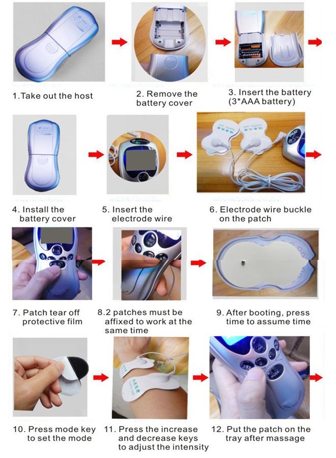 Tens Unit Muscle Stimulator 16 Modes Upgraded Pads Natural Pain Relief Management Cleared Electric Pulse Impulse Mini Massager Machine - Image 5