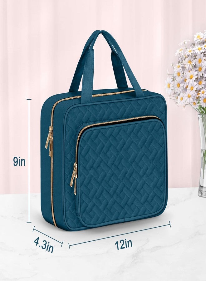 Wedama Toiletry Bag for Women, Large Cosmetic Travel Bag, Hanging Toiletry Bag for Bathroom, Thickened PVC Waterproof Makeup Bag, Toiletries Bag for Travel Business Trips and Camping, Dark Blue - Image 5