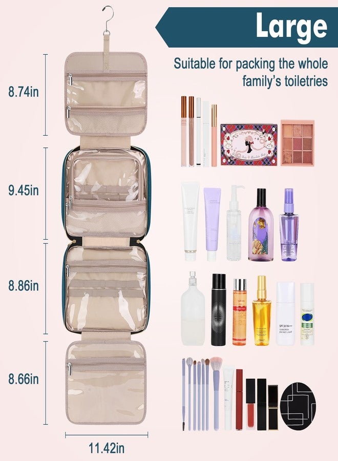 Wedama Toiletry Bag for Women, Large Cosmetic Travel Bag, Hanging Toiletry Bag for Bathroom, Thickened PVC Waterproof Makeup Bag, Toiletries Bag for Travel Business Trips and Camping, Dark Blue - Image 2