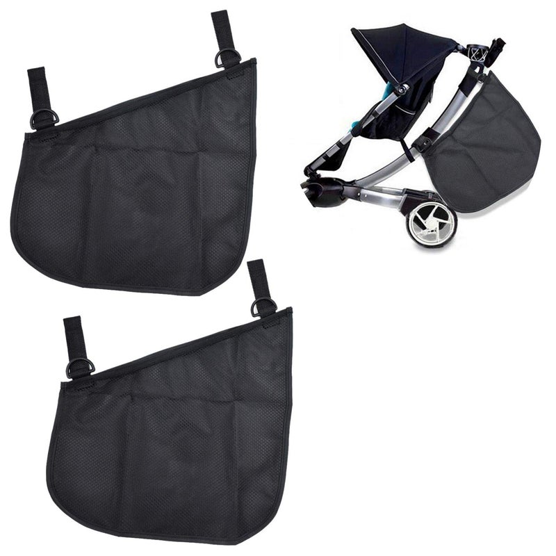 Dogxiong 2 Pack Universal Side Sling Stroller Mesh Cargo Net and Organizer, Extra Stroller Storage Space, Non-Slip and Adjustable Straps - Image 1